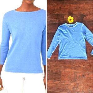 J. McLaughlin Light Blue Scoop Neck Sweater